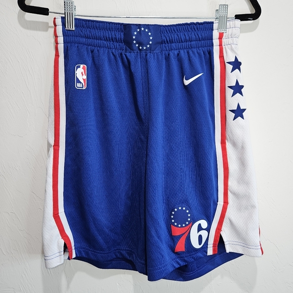 Men's Nike Philadelphia 76ers NBA Basketball Shorts Blue White Small 30 Swingman - Picture 2 of 16